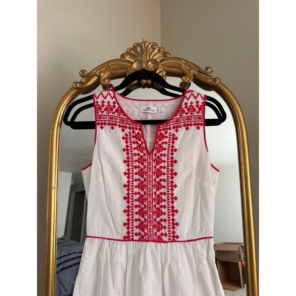 Vineyard Vines White Red Embroidered Maxi
Dress - Picture 2 of 11